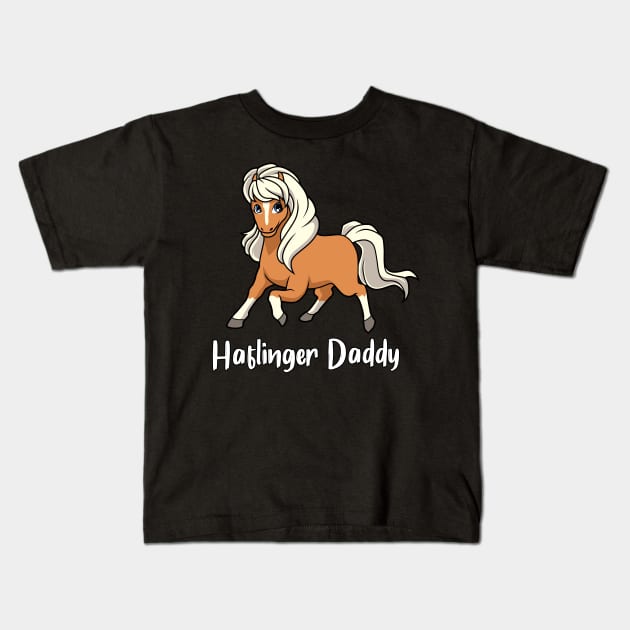 Horse Lover - Haflinger Daddy Kids T-Shirt by Modern Medieval Design